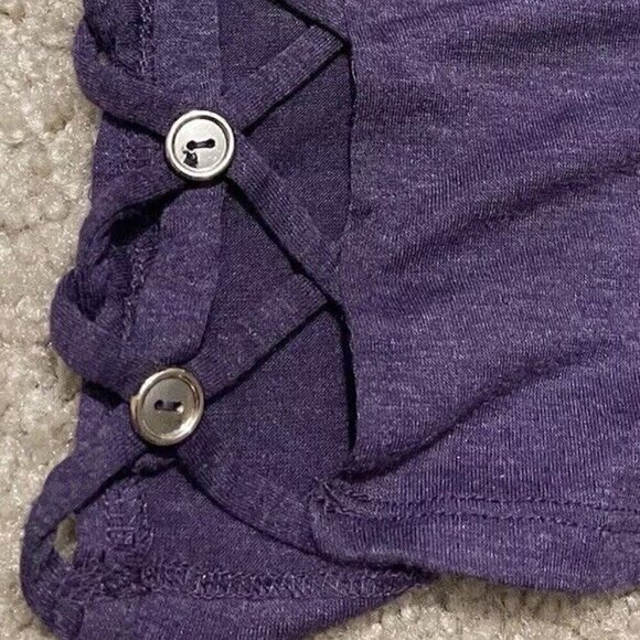 NAIF Women’s Sz XXL Purple Blouse Top Short Tie Sleeves Shirt Plus Size 2XL - Picture 6 of 13